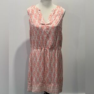 White House Black Market Pink and White Sleeveless Dress